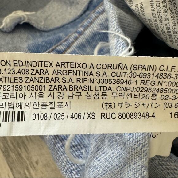 🍁 Zara Denim Mini Overalls Romper Raw Hem Snap Closure Cotton Light Wash Summer - Picture 11 of 16